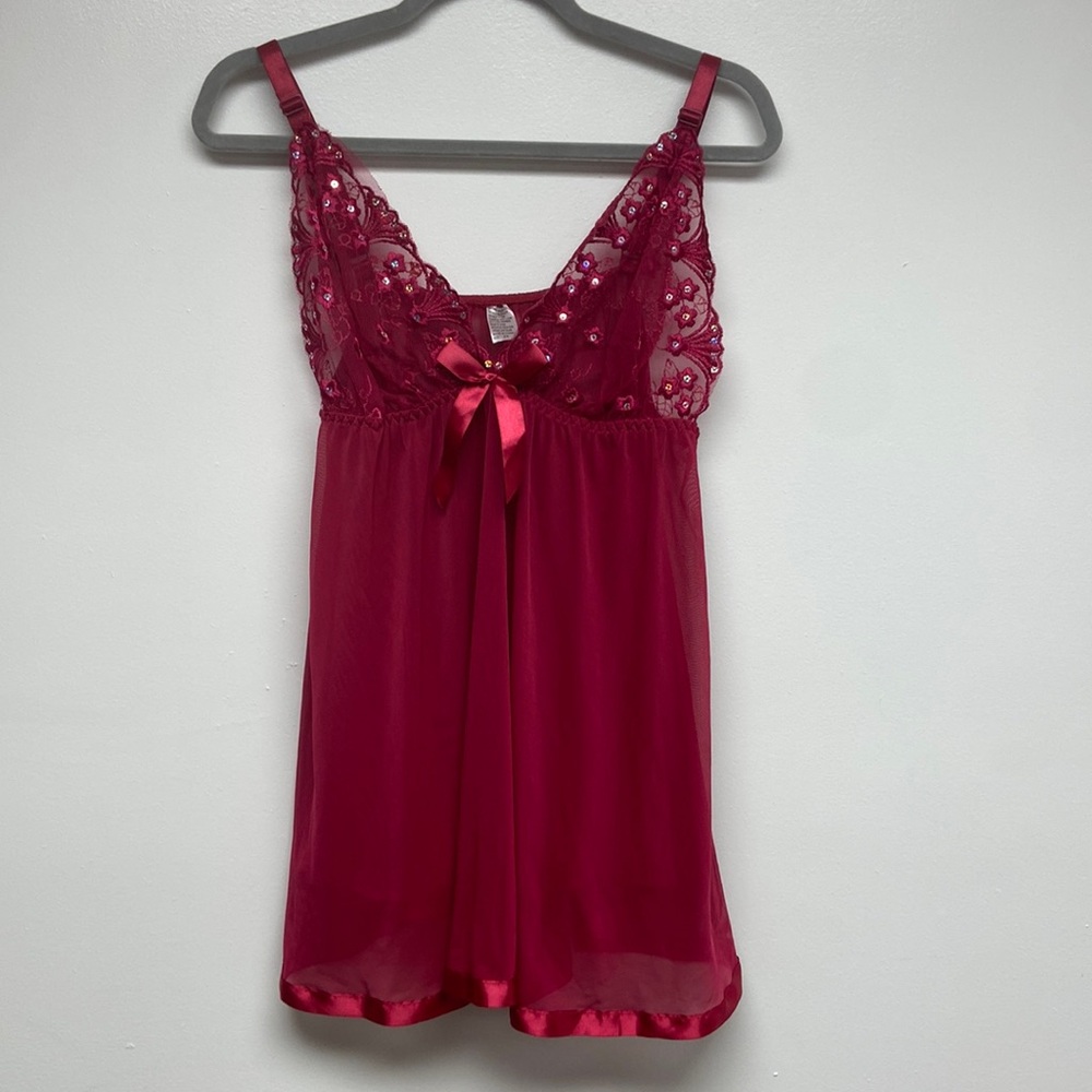 Pink Purple Mini Slip Dress Chemise Romantic Womens Size 2X